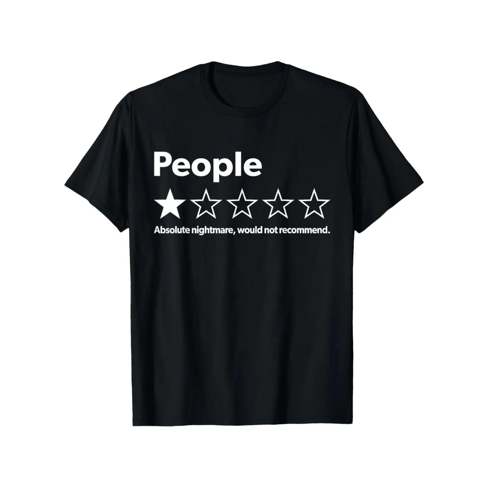 Unisex-Adults T-Shirt - Black, Short Sleeve - Funny Review People One Star Unisex T-Shirt XL