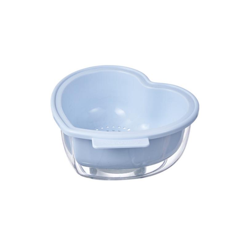 Heart-Shaped Fruit Drain Basket Cute Cartoon Kitchen Drain Basket Household Vegetable Washing Basin Storage Basket