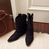 Women's Short Boots 2026 Autumn Winter Velvet High Heel Western Style Fashionable Ankle Boots for Ladies Spring Autumn Season