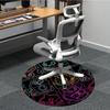 1pc Neon Characters cyber Office Round Area Rug, Indoor Mat Suitable For Office, Under Office Chairs Bedroom Living Room Home Decor, Room Deco