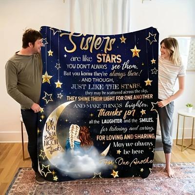 Show Your Sister with This Flannel Blanket Perfect for Blanket for Home Decor Couch Bed Sofa Office Camping Travel and More!
