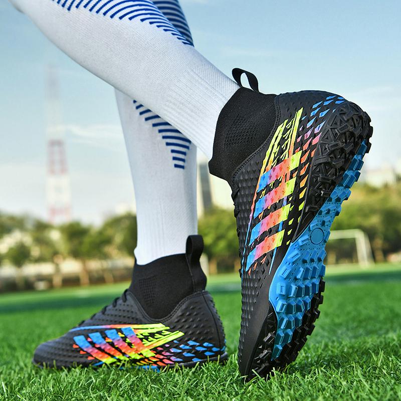 New Soccer Shoes Men Soft Grass Training Long Stud Sports Shoes Men Breathable Anti-slip Professional Football Boots Men