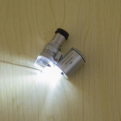 60X Beleuchtetes Mikroskop Tragbare Handlupe für Juweliere mit LED-Licht Mini Taschenlupe für Zuhause Lupe Lupa