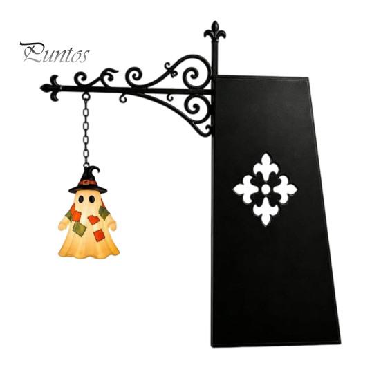 Indoor Shop Window Display Halloween Library Lantern, Decorative Bookshelf Lamp, Patchwork Ghost Unique Patch Design Light with Witch Hat, Spooky