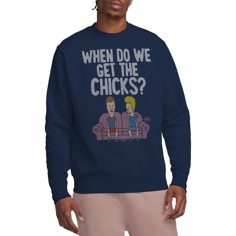 Beavis & Butthead Unisex Adult When Do We Get The Chicks? Sweatshirt