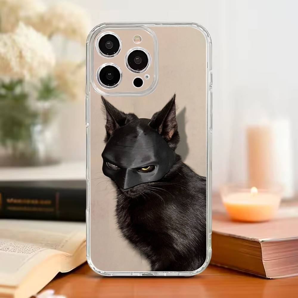 Funny Cat Memes Phone Case For iPhone17,16,15,14,13,12,11 Plus,Pro Max,Soft Transparent Cover