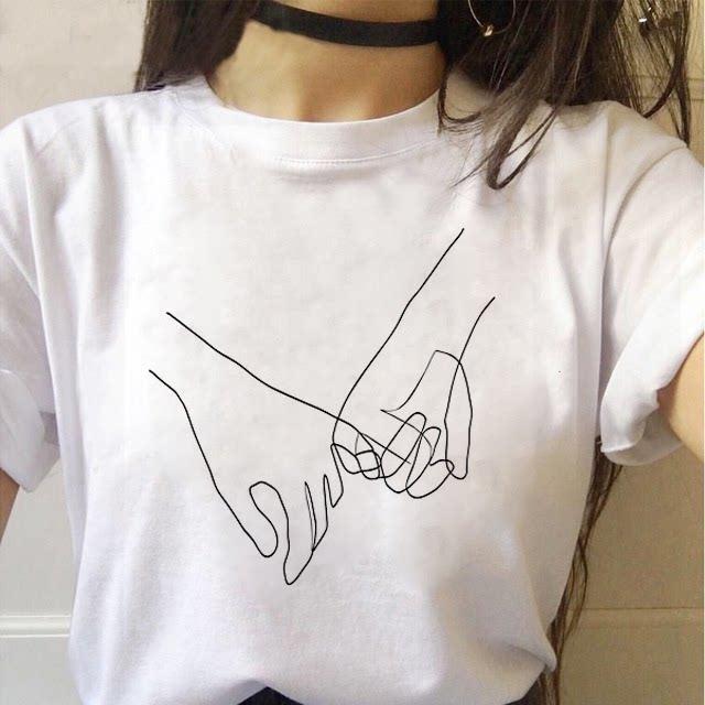 Minimalist Art Line Face European and American Pure Cotton Printed Unisexs and Womens Fashion Tshirt New Personalized Tshirt