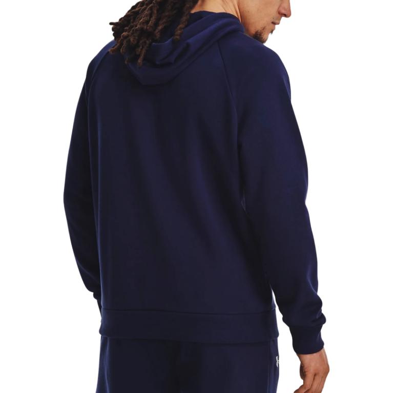 Under Armour Rival Fleece Sweatshirts Men's Navy Blue Hooded Moderate Regular 1379758-410