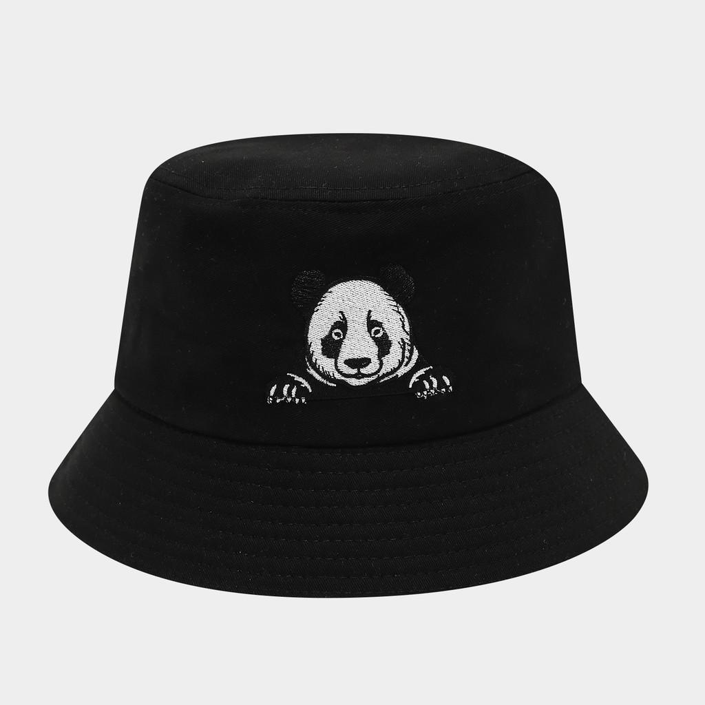 Panda Embroidered Fisherman Hat For Women Summer Sun Protection Casual Style