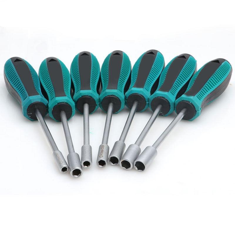 Chiave a Bussola in Metallo Cacciavite Chiave per Dadi Esagonali Utensile Manuale 3mm-8mm