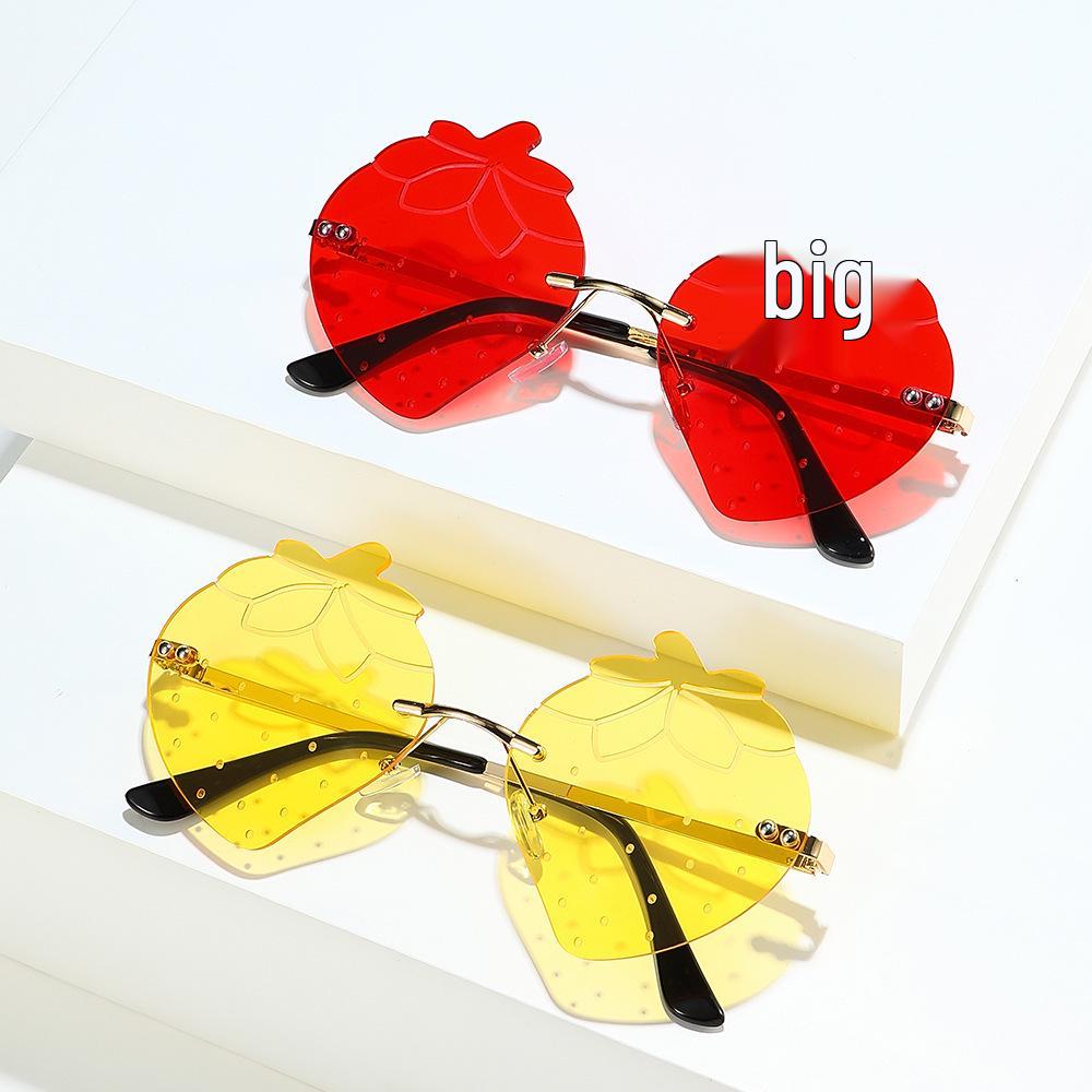 2024 Trendy Frameless Peach Sunglasses for Men & Women - Stylish Party & Hip Hop Glasses
