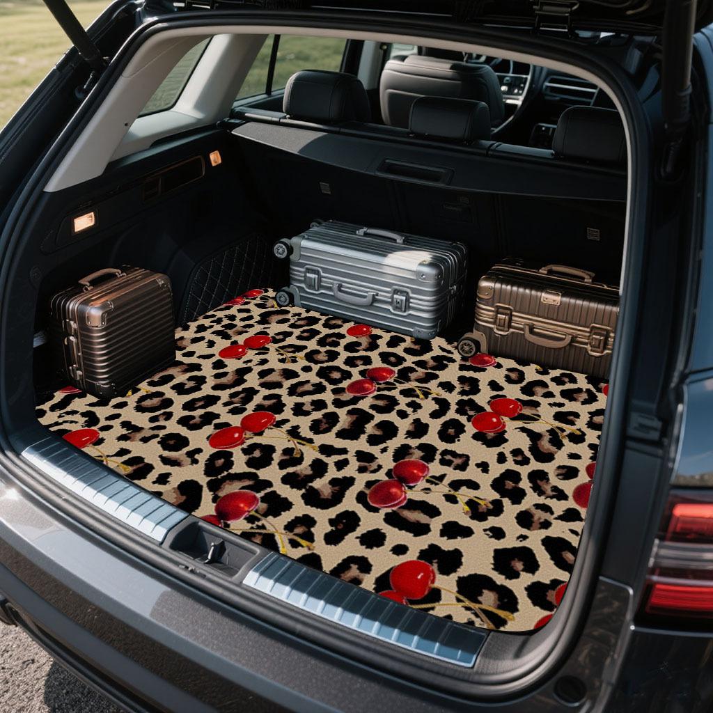 1Pcs Leopard Print Car Trunk Mat with Anti Slip Cargo Liner Waterproof Rear Storage Protector Floor Mat for SUV Sedan Vehicle In