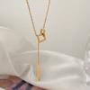 Interlocking light luxury fashion Japanese versatile design sense simple female collarbone chain exquisite high sense versatile niche