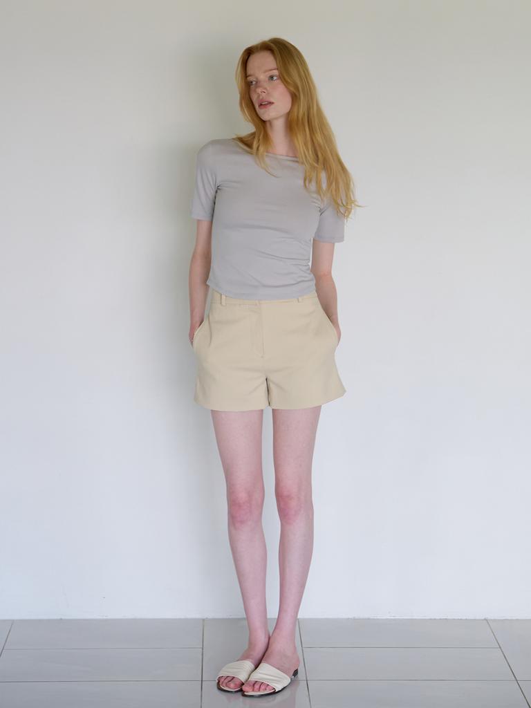 Antome Soy Boat Neck T-Shirt (Lavender Gray)