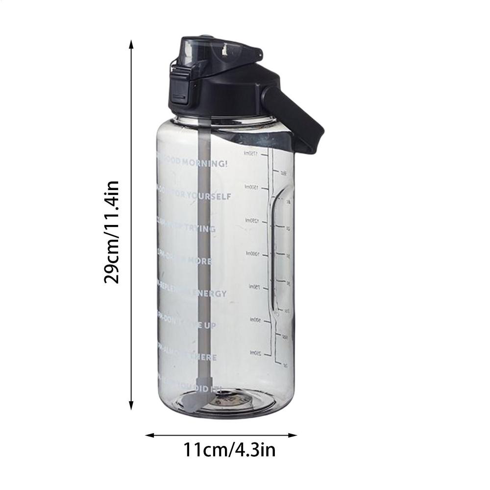 Sports Water Bottle Large Capacity Plastic Water Cup Portable Drink Bottle 2L Large Capacity Cup 2.0l чёрный