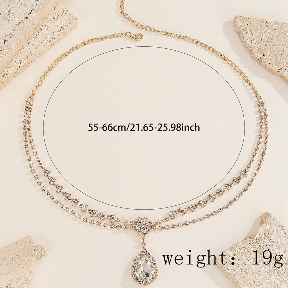 Elegant Rhinestone And Multi Layer Chain Design Silver Jewelry Headwear For Women