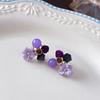 Colorful Flower Stud Earrings for Women Wedding Party Elegant Jewelry Crystal Acrylic White Black Blue Purple Geometry Jewelry