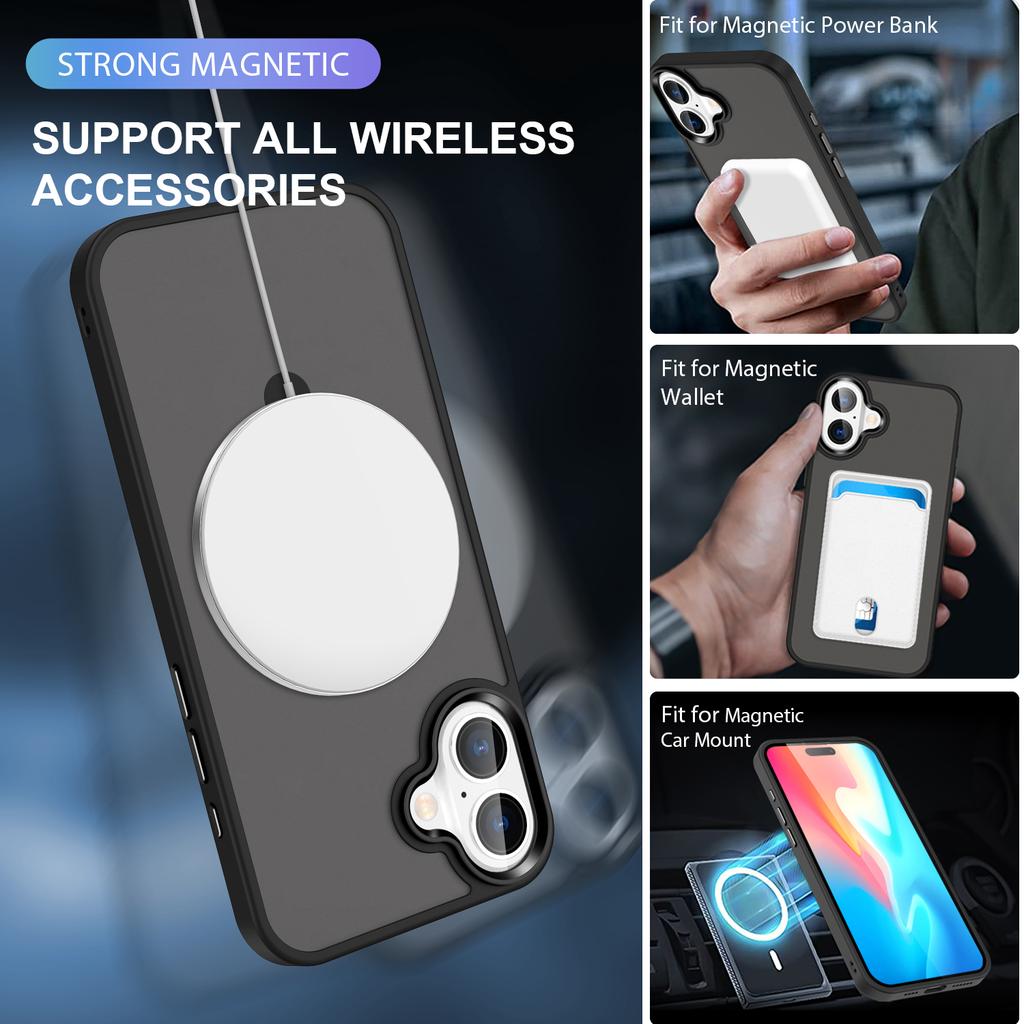 For iPhone 16 Plus Case Kickstand Back Phone Cover Compatible with MagSafe