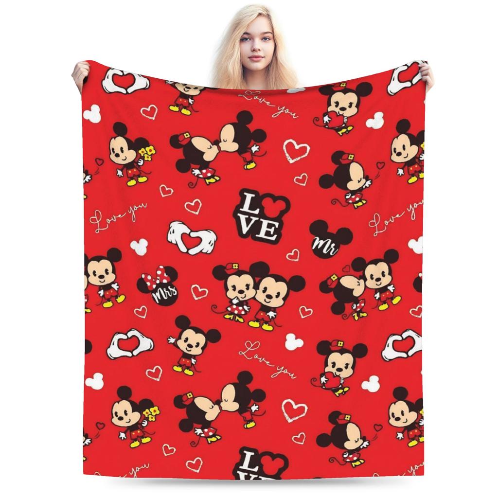 GUOYU Blanket Valentines Day Mickeys And Minnies Throw Blanket for Couch Cozy Plush Blanket Inches Multiple Sizes Bedspread for All Seasons