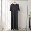 Shop   Women Loose Fit Round Neck Pleats Cooling Long Dress Light Pink Ll Wdr 52
