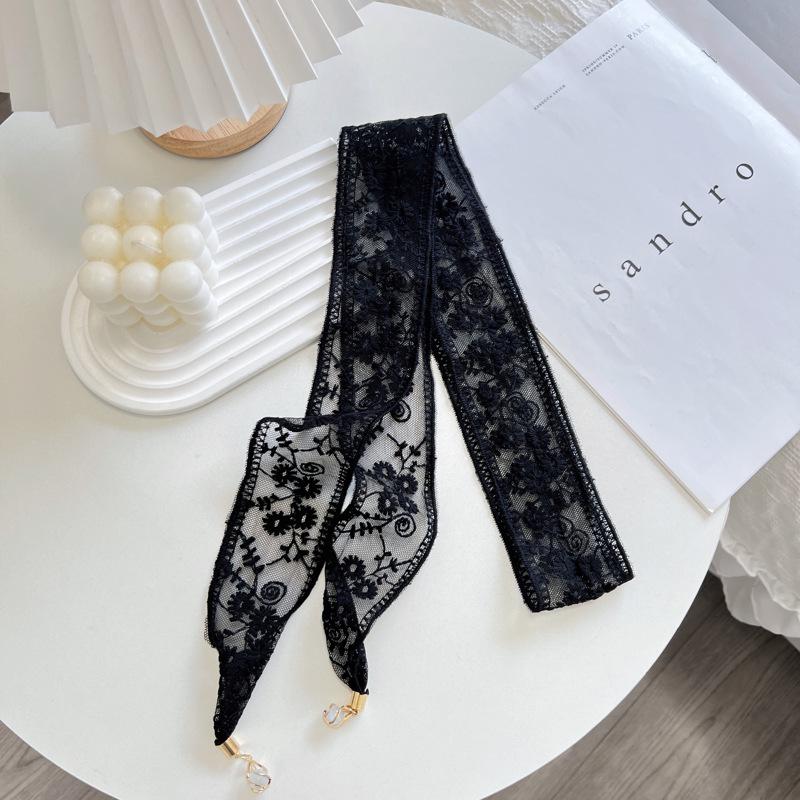 Girly Daisy Lace Pendant Headband & Silk Scarf Multifunctional Ribbon