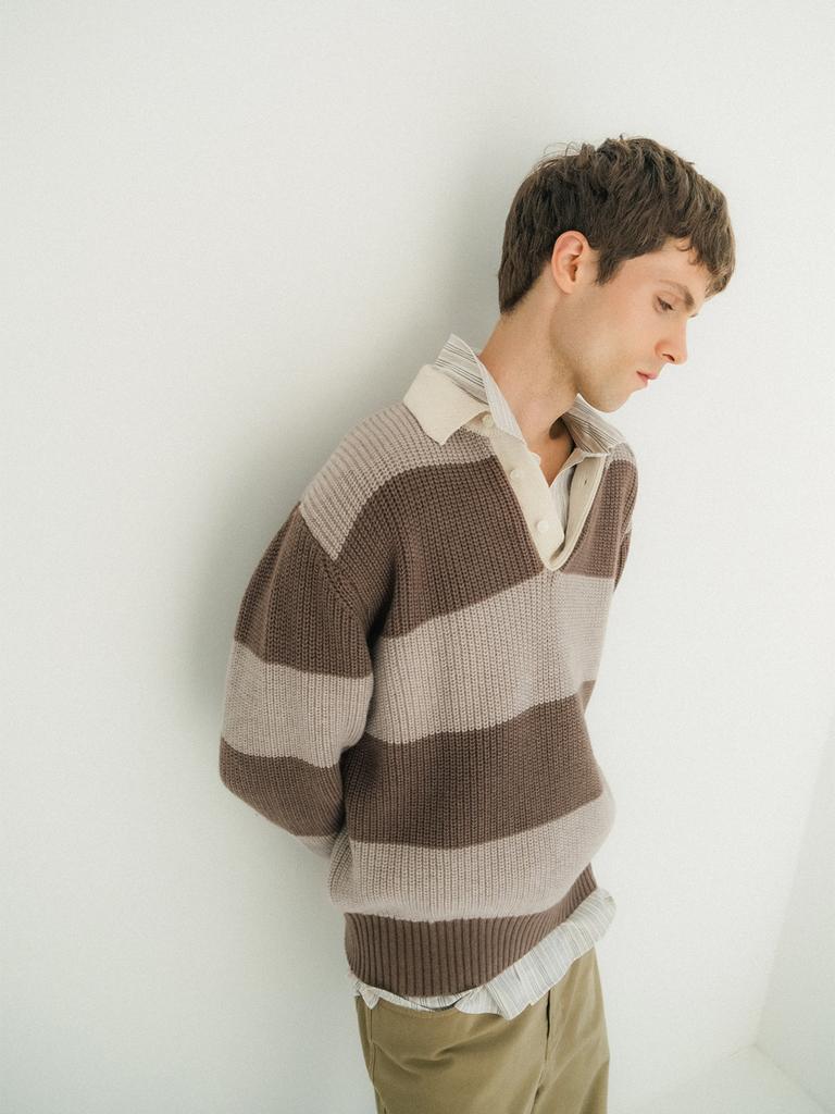 Pokeopeiseu Rugby Sweater Beige/Brown