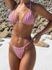 European and American Sexy Muse Striped Three-Point Bikini Bikini Babes Swimsuit Women's Swimsuit