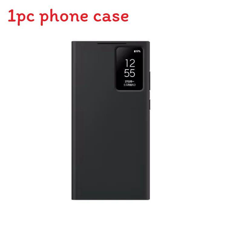 Funda Cartera de Cuero tipo Flip para Samsung Galaxy S23 Ultra con Ventana Inteligente para Uso de Negocios y Moda