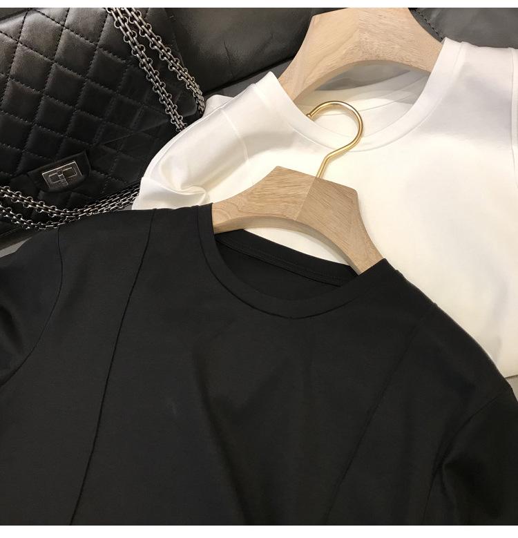 Damski bawełniany T-shirt z okrągłym dekoltem: Miękka, Mocne Szwy, Oddychająca, Wszechstronna, Koszulka z Krótkim Rękawem na Wiosnę/Lato.