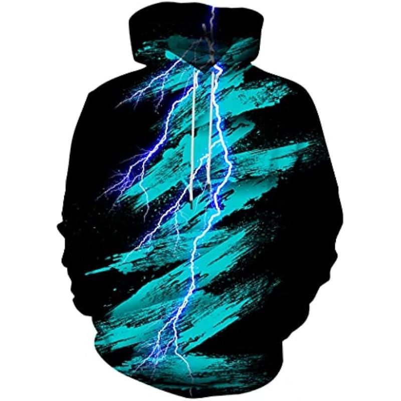 3D Novelty Hoodies for Men Cool Graphic Pullover Sweatshirts with Pockets
