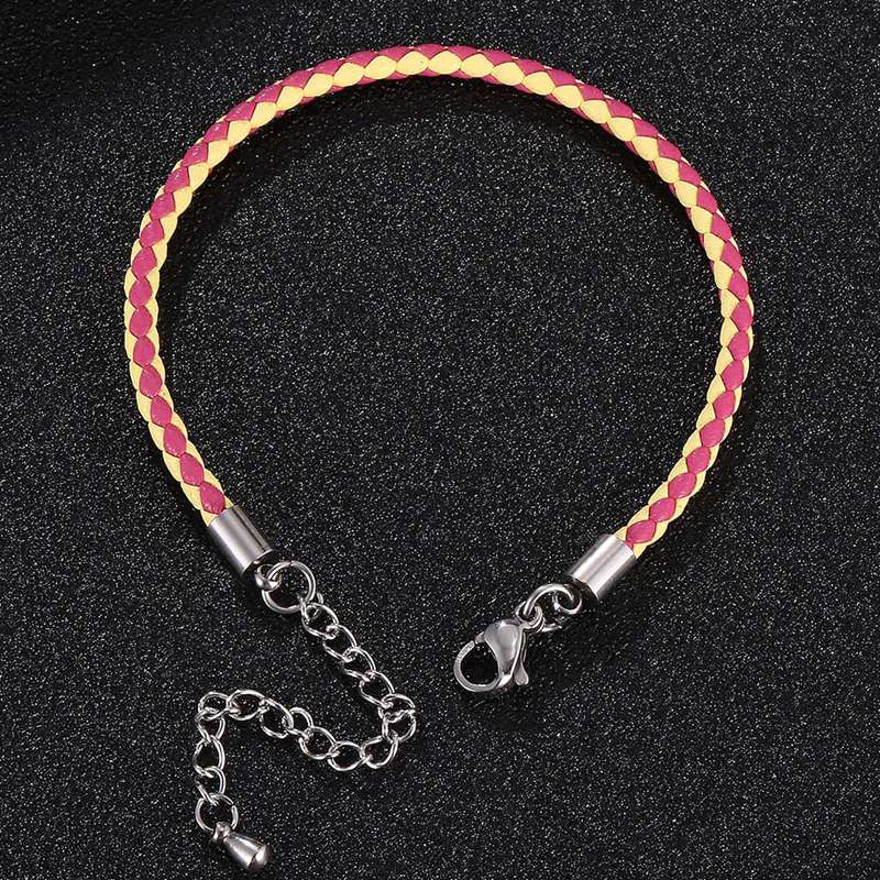 Bracelet à breloques en cuir pour femme, bijou original, longueur réglable de 160 à 200 mm