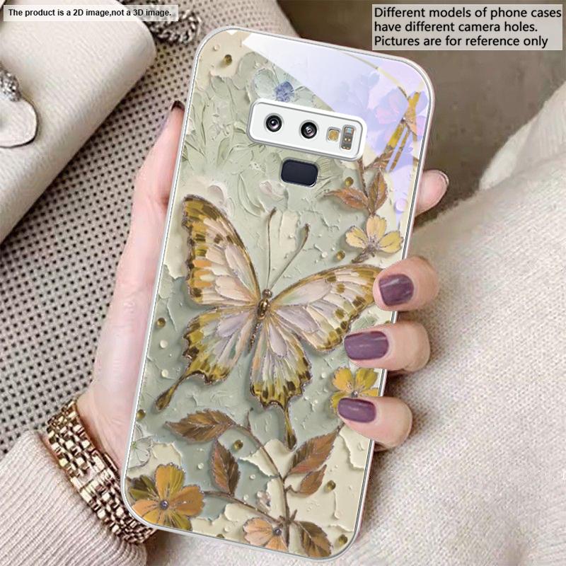 

Elegant pink butterfly For Samsung A01 02 A03 Core 04 05 A06 10 12 A13 14 5G 15 16 M02 12 Note 8 9 10 20 glass Ultra phone case Galaxy A01