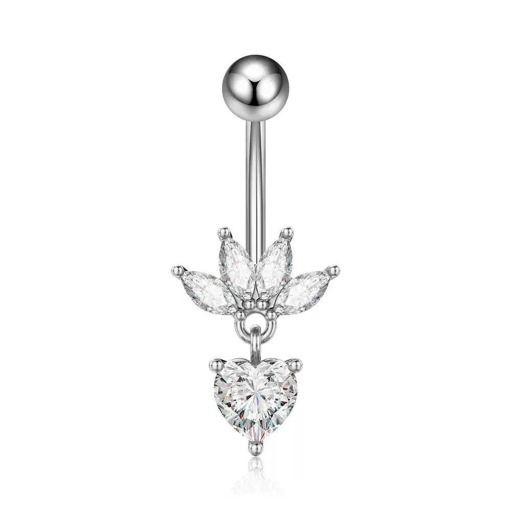 Retro Stainless Steel Titanium Belly Button Ring with Double Handcuffs Design