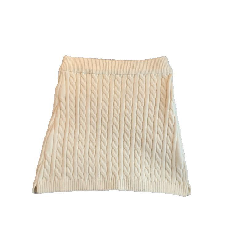 Retro Spicy Girl High Waist Woll A-Linien Rock - Damen Schlankmachender Herbst/Winter Zopfmuster Kurzer Rock