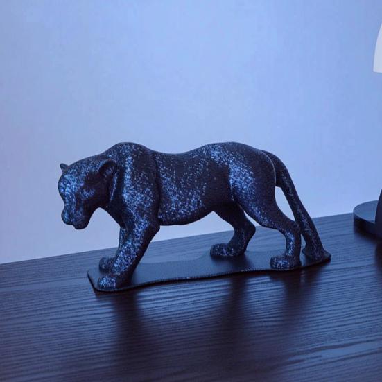 Panther Figurine, 3D Printed Wild Life Model, Collectible Realistic Animal Desktop Ornament for Home, Office, Bookshelf, Table Decor