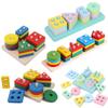 Baby Montessori Puzzle For Children 1 To 3 Years Wooden Toys Building Blocks Learning Educational Toys Color Shape Match Puzzle