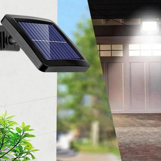 Lampa Solarna Z Czujnikiem Ruchu Zmierzchu 128 Led Cob Osobny Panel + Pilot