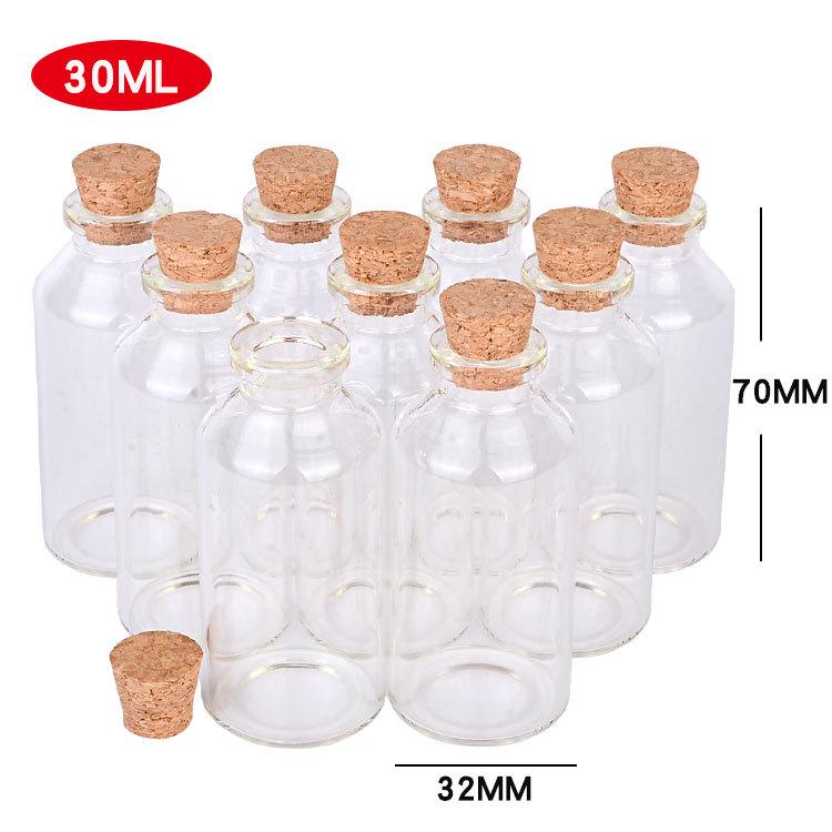 30ml Starry Sky Cork Stopper Glass Bottle – 32x70mm Creative Gift
