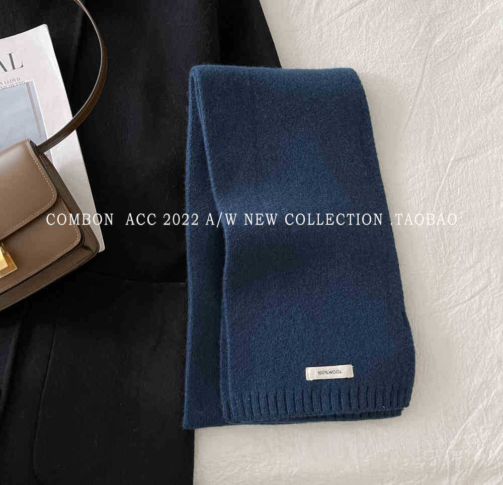 Utvalgt australsk ull 100 % kashmirskjerf ensfarget herre og dame vinter varmt strikket skjerf