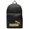 PUMA Fabric Backpack Unisex Black Gold (Unisex) Backpacks 075487 49