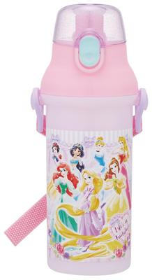 Skater Direct Drinking Water Dishwasher Made In Disney 26 Years Children's Bottle, Plastic, 480ml, One-Push Open/Close, Safe, Japan, Princess, Old,