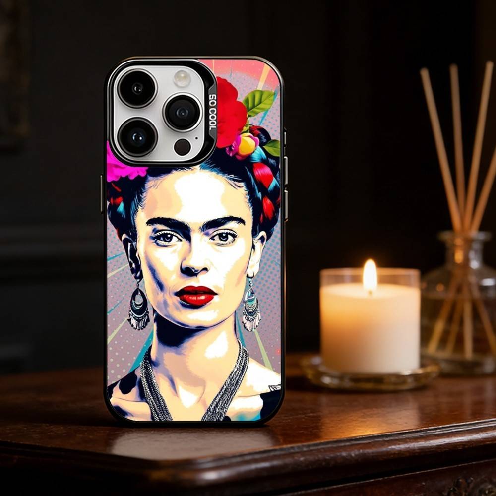 A-Art Frida Kahlo Phone Case For iPhone 17,16,15,14,13,12,11,Pro Max,Plus Candy Silver Cover