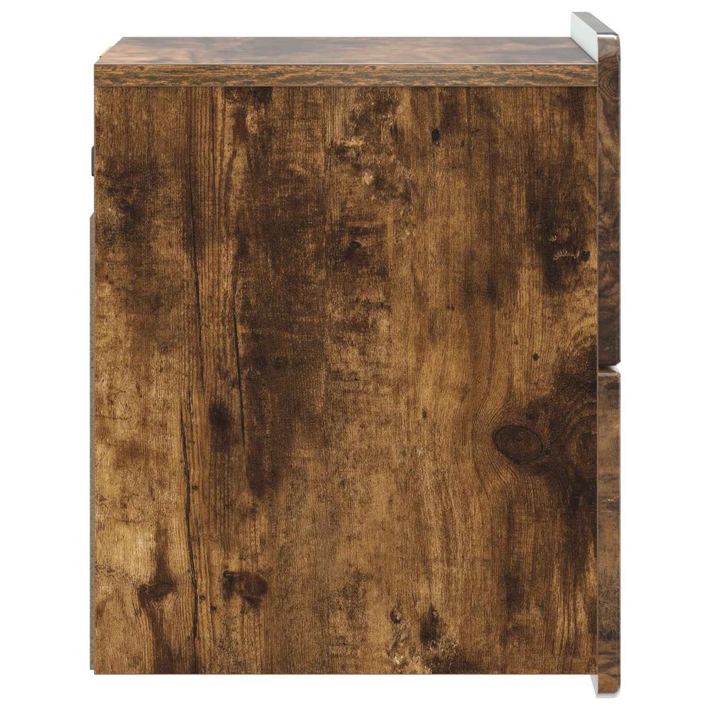 Wall Mounted Nightstand Smoked Oak 33 x 34.5 x 43 cm
