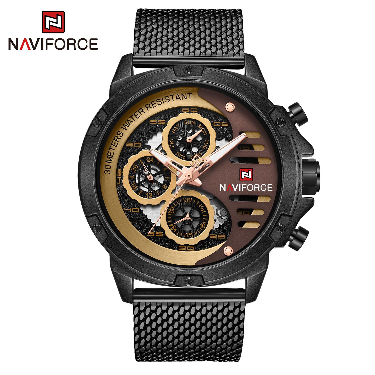 

NAVIFORCE Мужские часы NF9110S Повседневные многофункциональные водонепроницаемые наручные часы