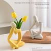 Jarrón de Cerámica Pensador Jarrón Pensador Moderno para Chimenea Dormitorio Cocina Sala de Estar Amarillo