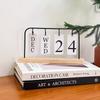 Trä Skrivbords Flip-kalender Vintage Vändsidig Design Stående Kalender Datumvisning DIY Träkalender Skrivbordsdisplay