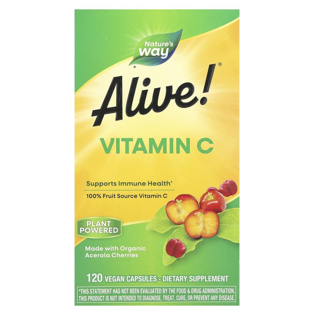 Nature's Way Alive!®, Vitamin C, 500Mg, 120 Veggie Caps (125Mg Per Capsule)