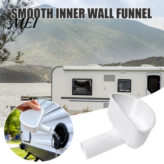 Durable Plastic Water Funnel RV Fresh Tank Filling Funnel, 3D Printed Trailer Inlet One-piece with Wide Mouth, Compatible Standard Port Mouth