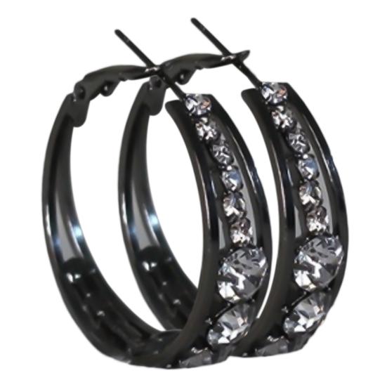 

Earring Rhinestone Inlaid Jewelry Accessories Alloy Shiny Banquet Hoop Earrings for Wedding
