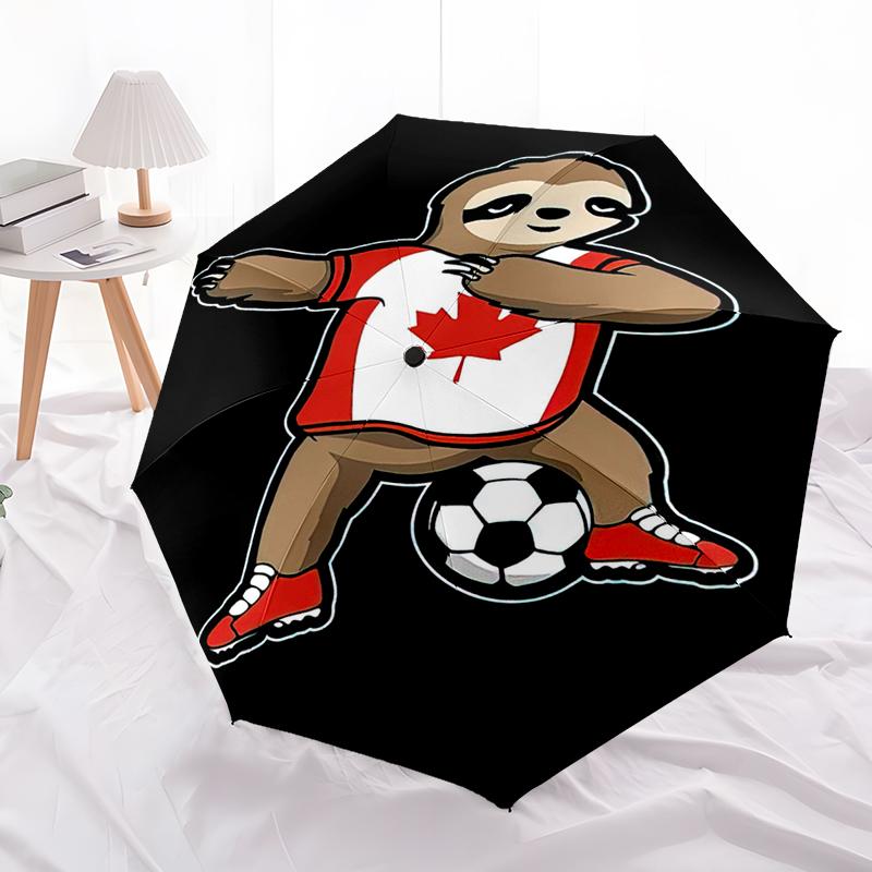 1pc Football team Umbrella Portable Folding Umbrella Iron Frame Hole Bone Structure Outdoor Home Umbrella